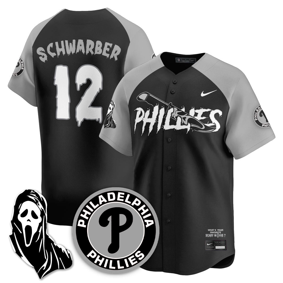 Philadelphia Phillies "Scream Ghostface" Jersey - Stitched