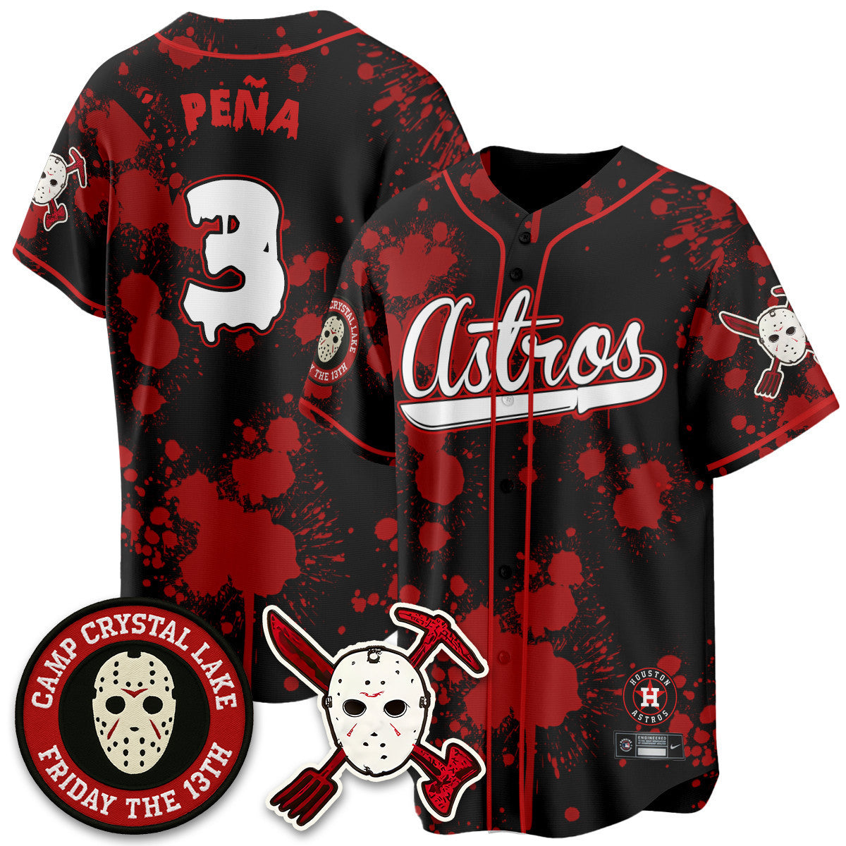 Men's Houston Astros "Friday the 13th" Jersey - All Stitched