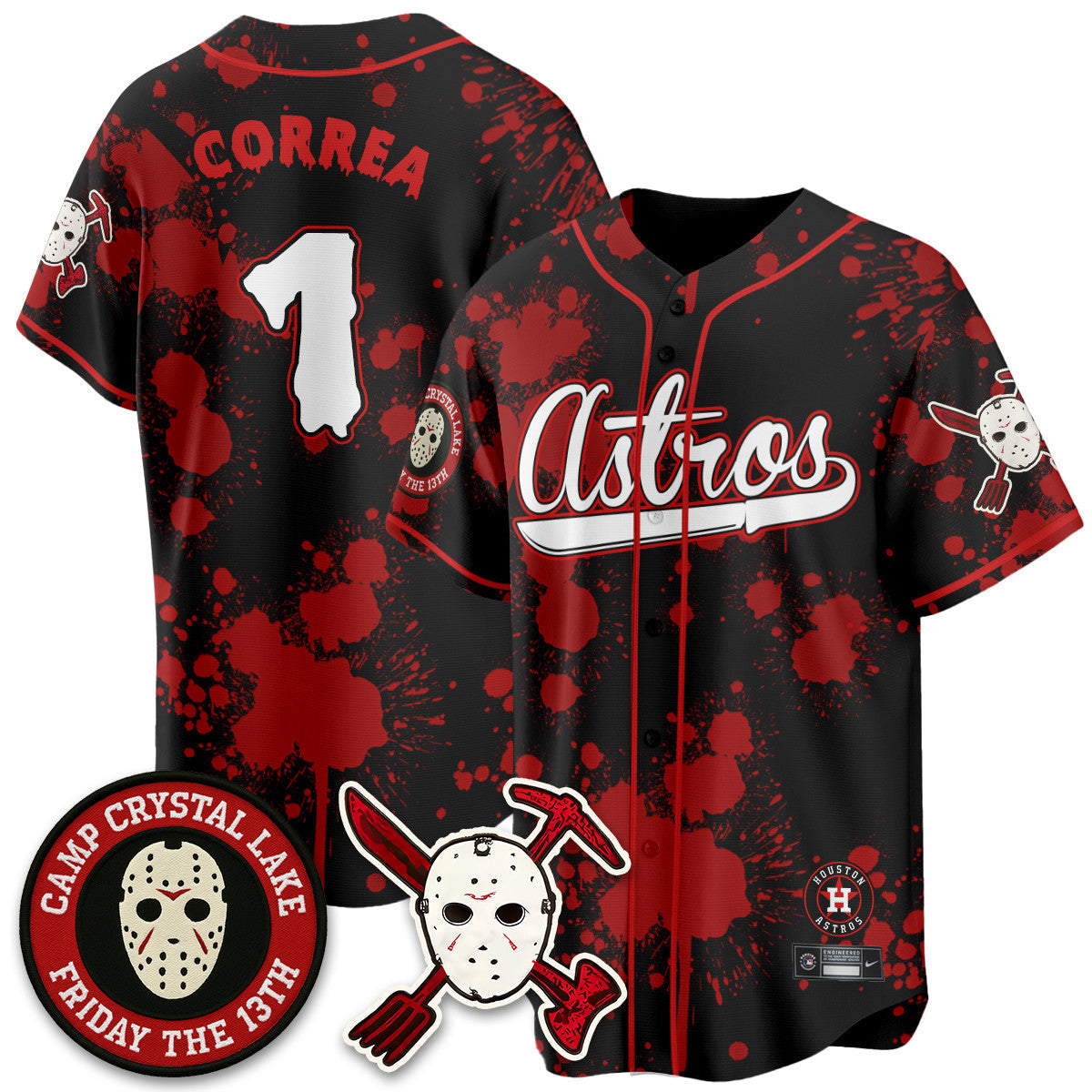 Men's Houston Astros "Friday the 13th" Jersey - All Stitched