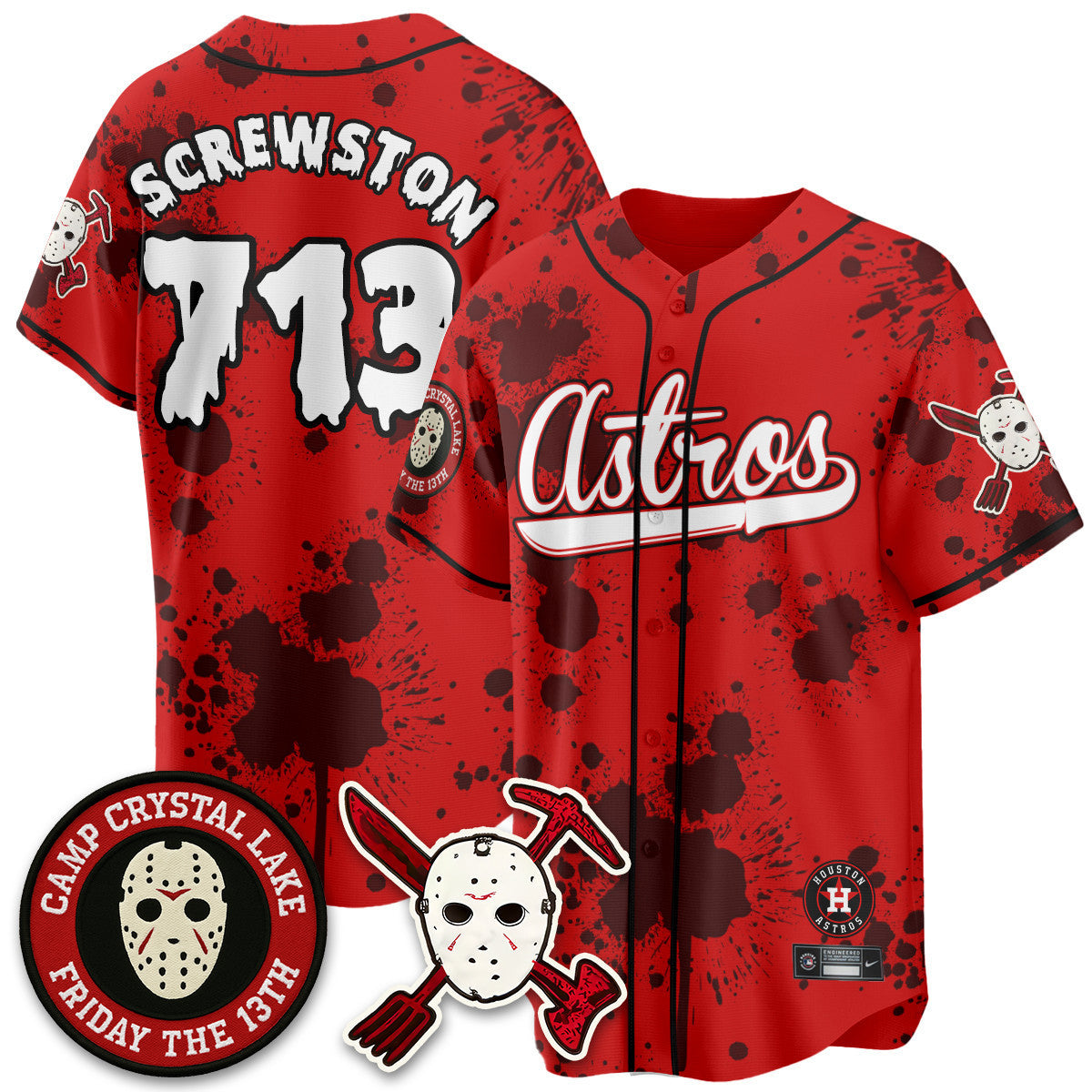 Men's Houston Astros "Friday the 13th" Jersey - All Stitched