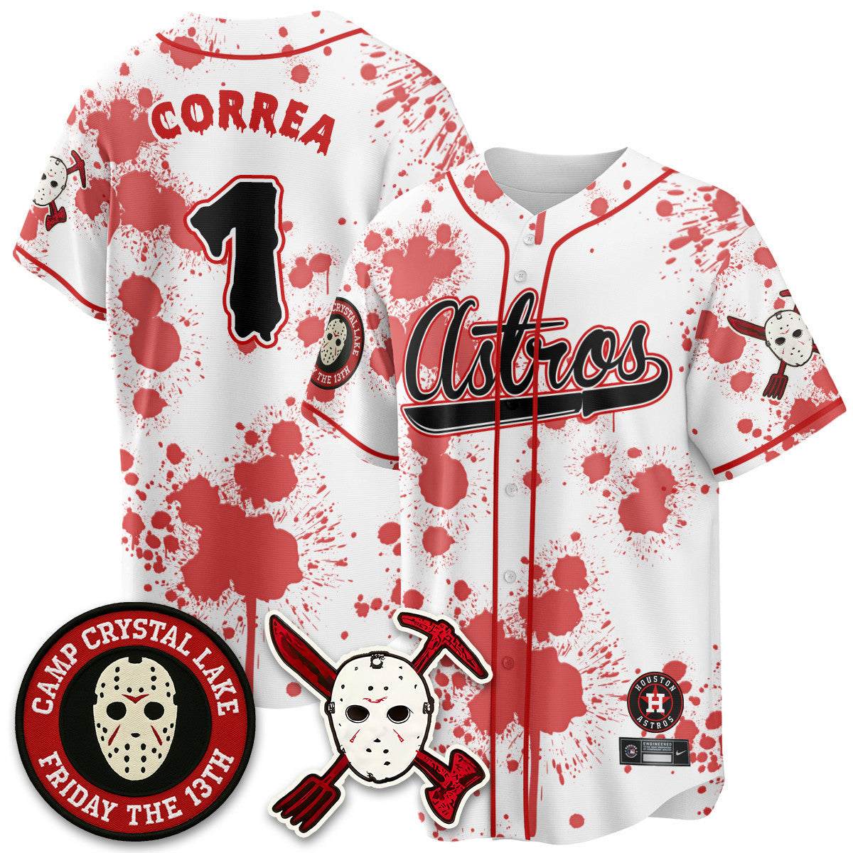 Men's Houston Astros "Friday the 13th" Jersey - All Stitched