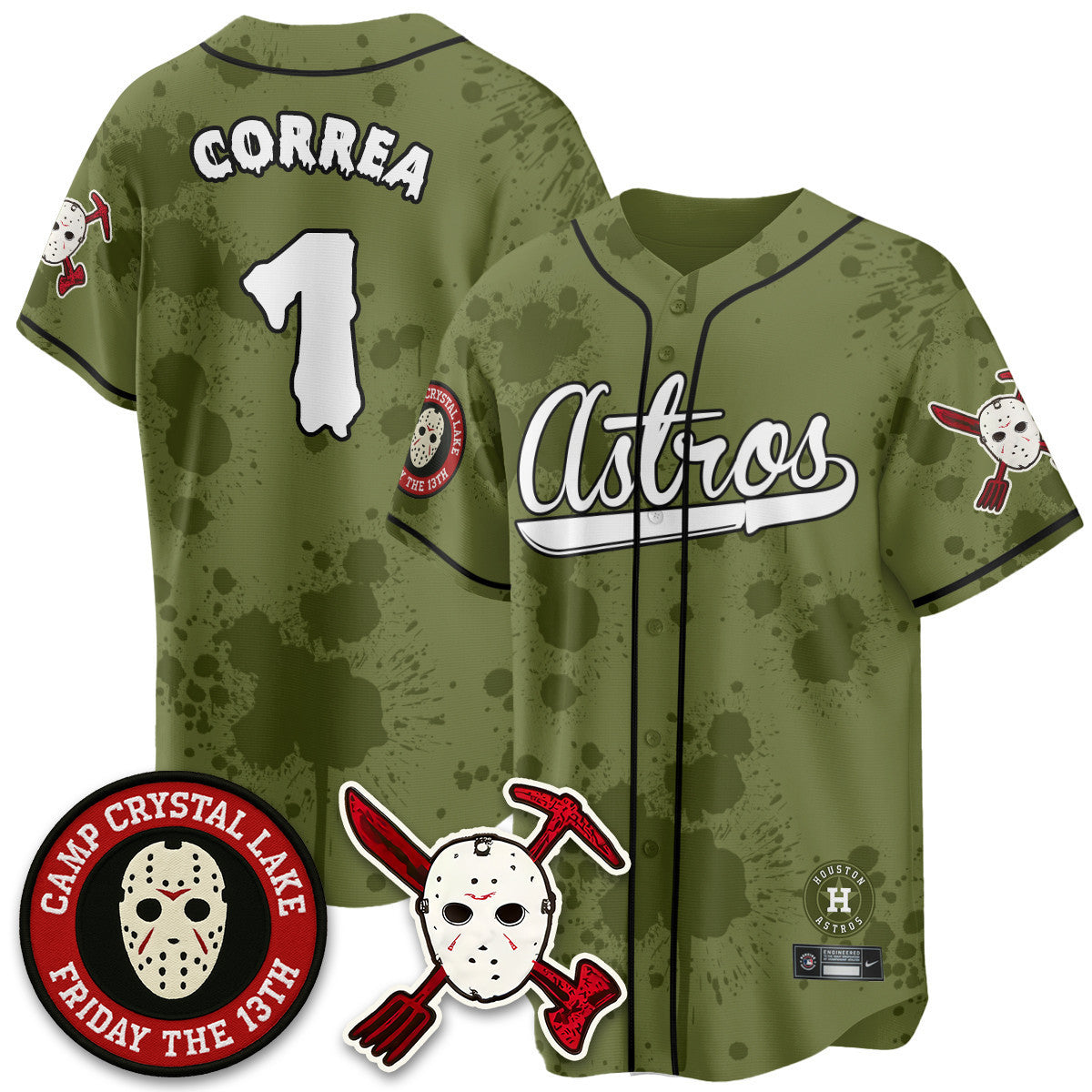 Men's Houston Astros "Friday the 13th" Jersey - All Stitched