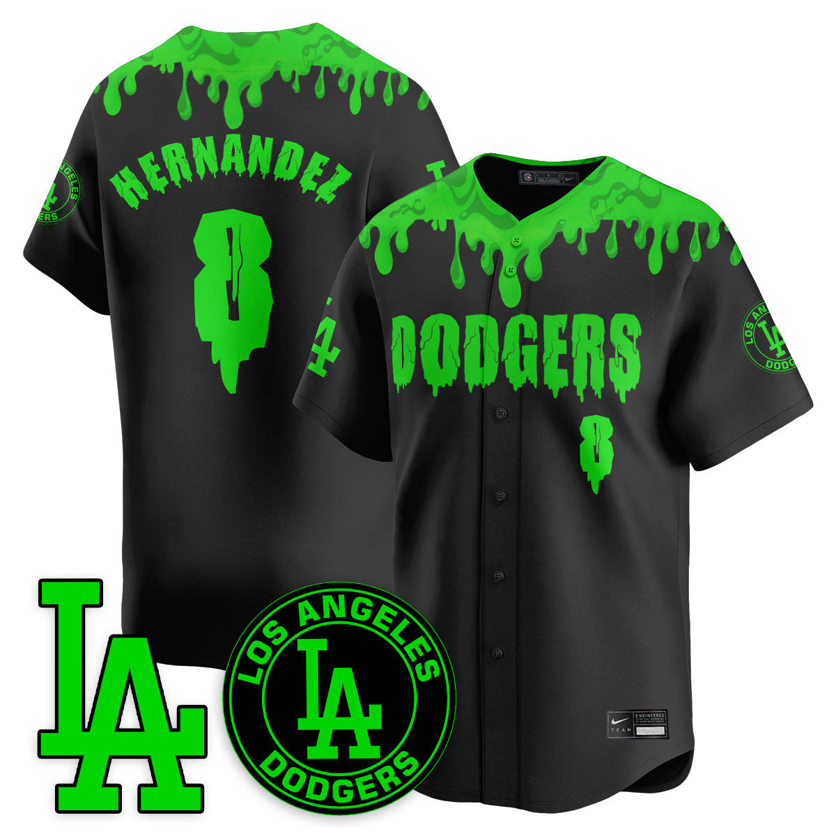 Men's Los Angeles Dodgers "Slime Night Special" Jersey - Stitched