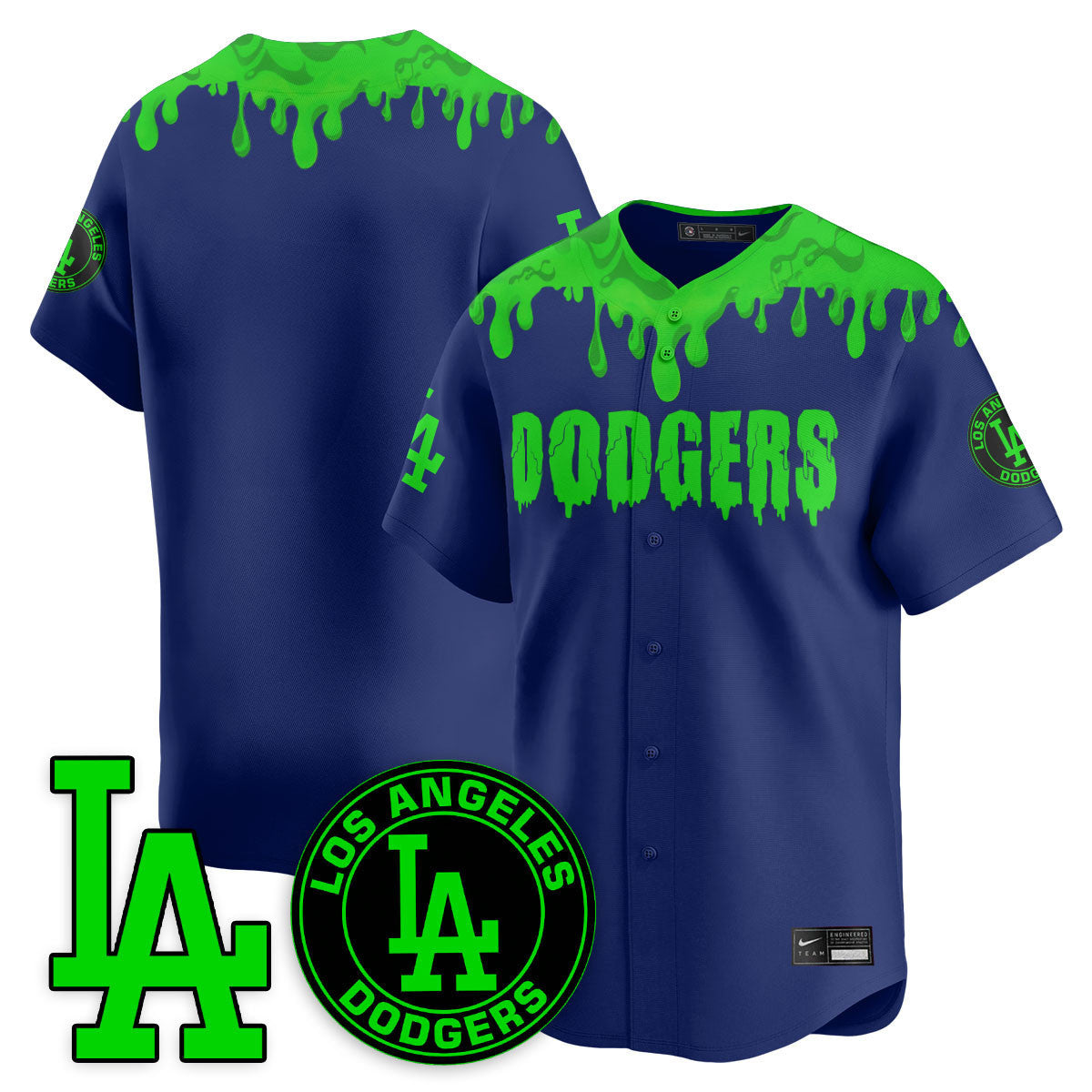 Men's Los Angeles Dodgers "Slime Night Special" Jersey - Stitched