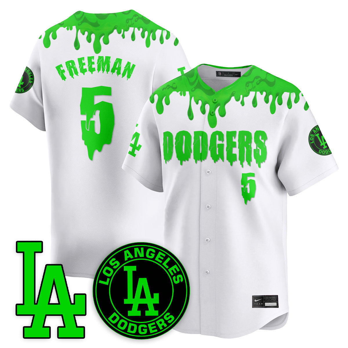 Men's Los Angeles Dodgers "Slime Night Special" Jersey - Stitched
