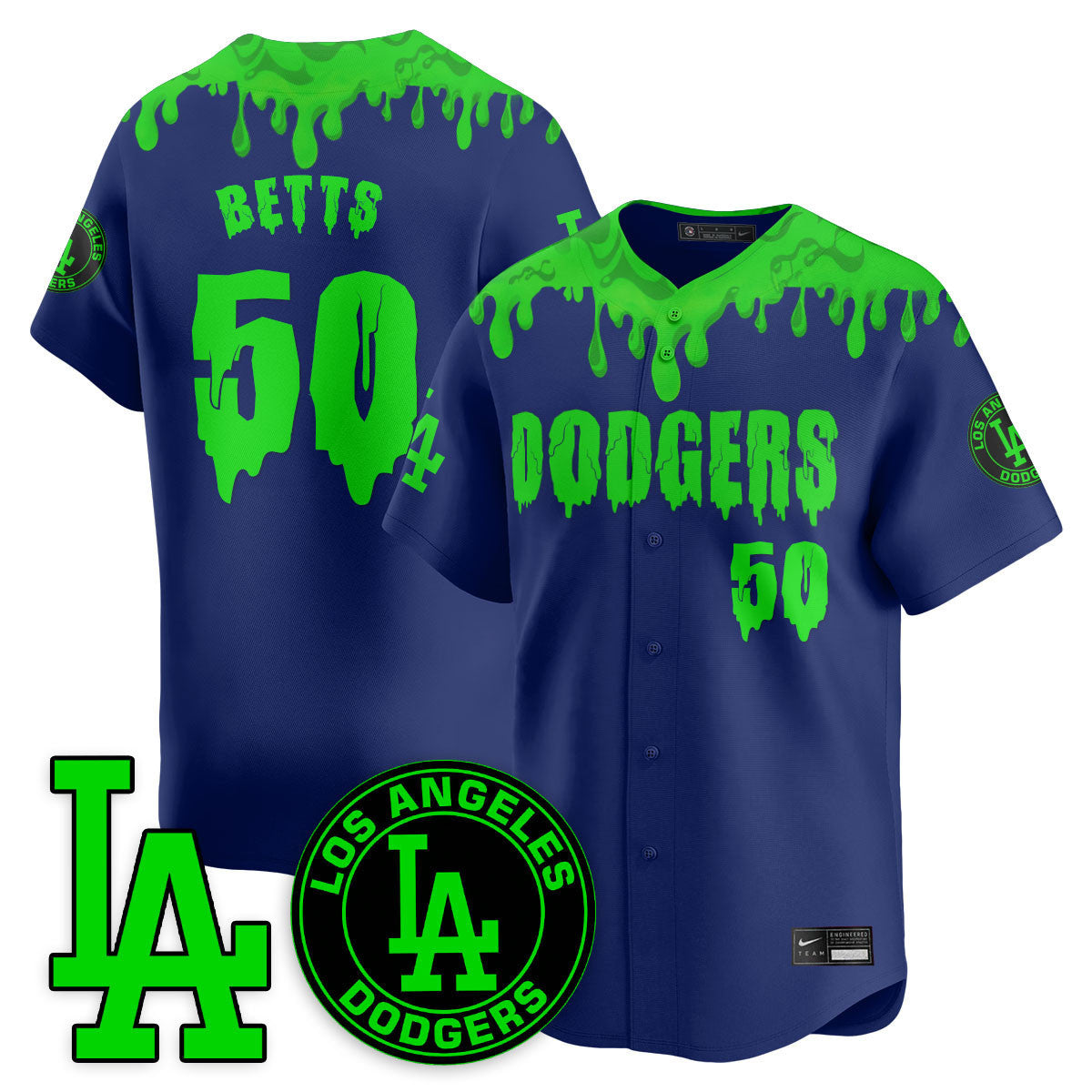 Men's Los Angeles Dodgers "Slime Night Special" Jersey - Stitched