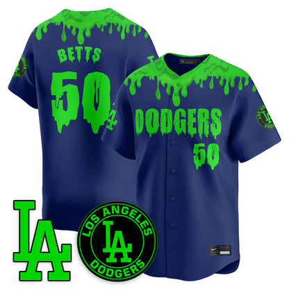 Men's Los Angeles Dodgers "Slime Night Special" Jersey - Stitched