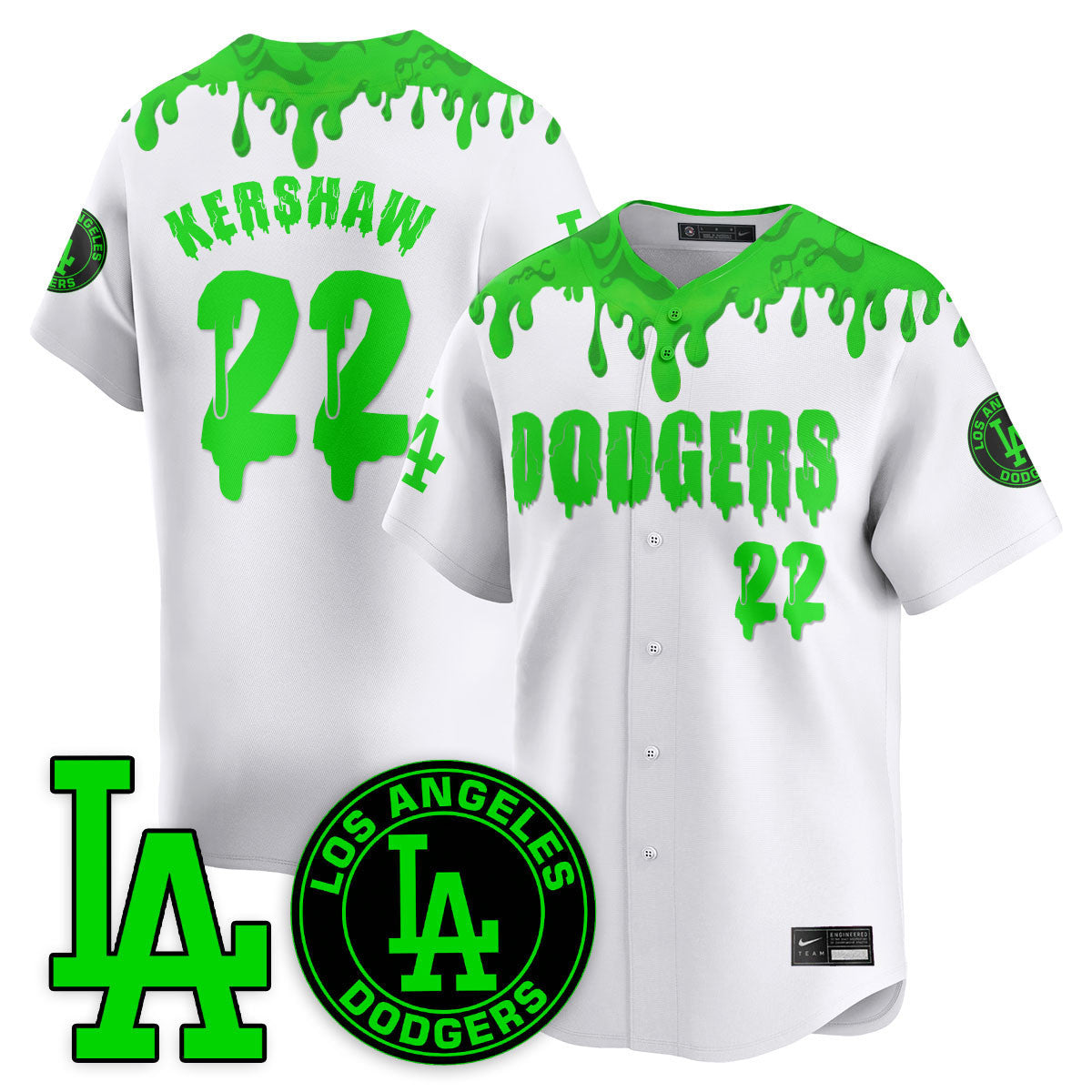 Men's Los Angeles Dodgers "Slime Night Special" Jersey - Stitched