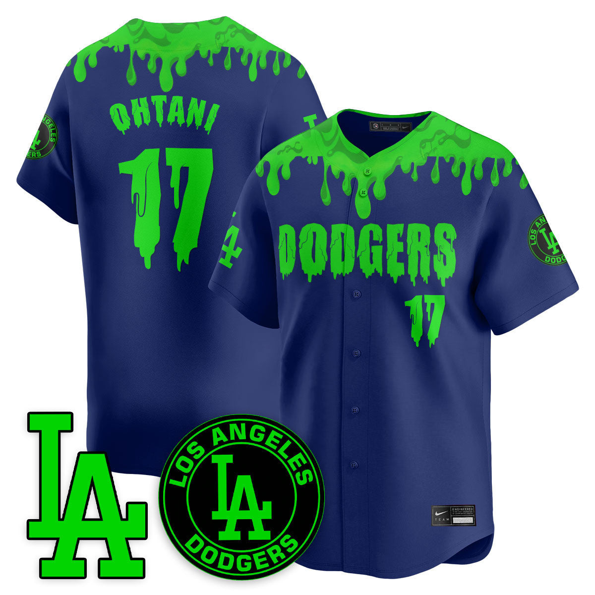 Men's Los Angeles Dodgers "Slime Night Special" Jersey - Stitched
