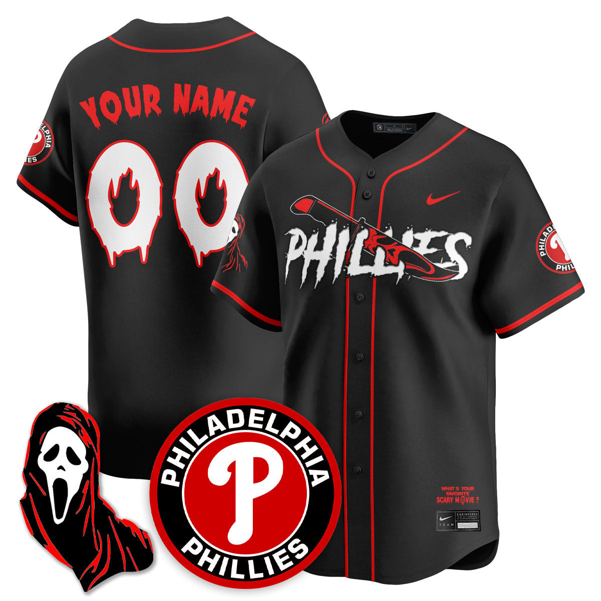 Custom PHI "Scream Ghostface" Jersey - Stitched