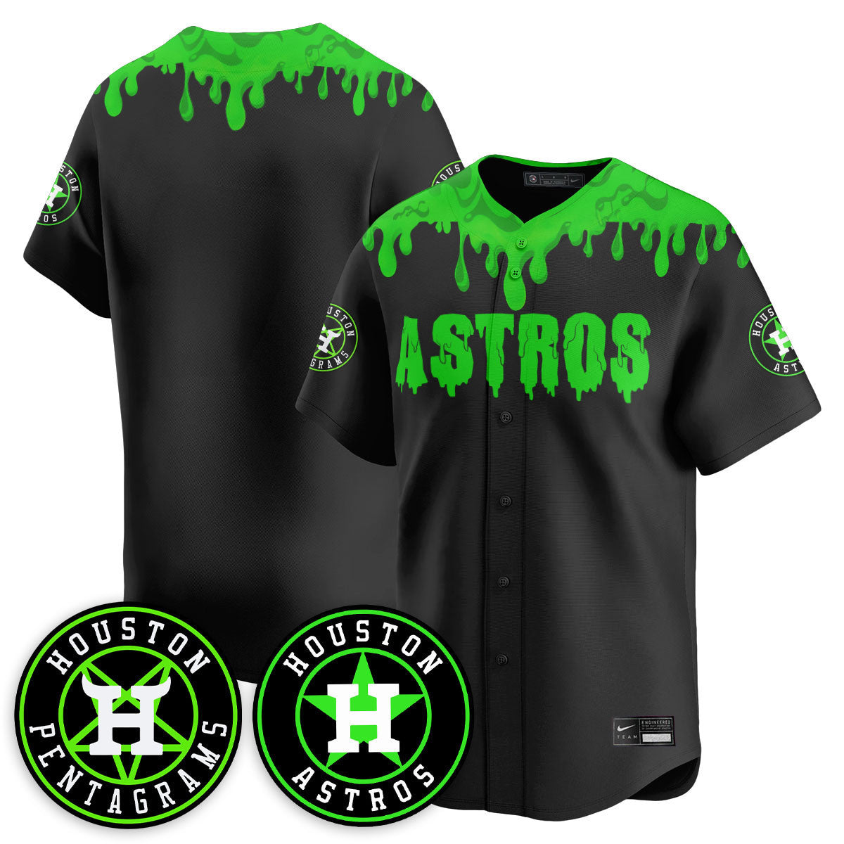 Men's Houston Astros "Slime Night Special" Jersey - Stitched