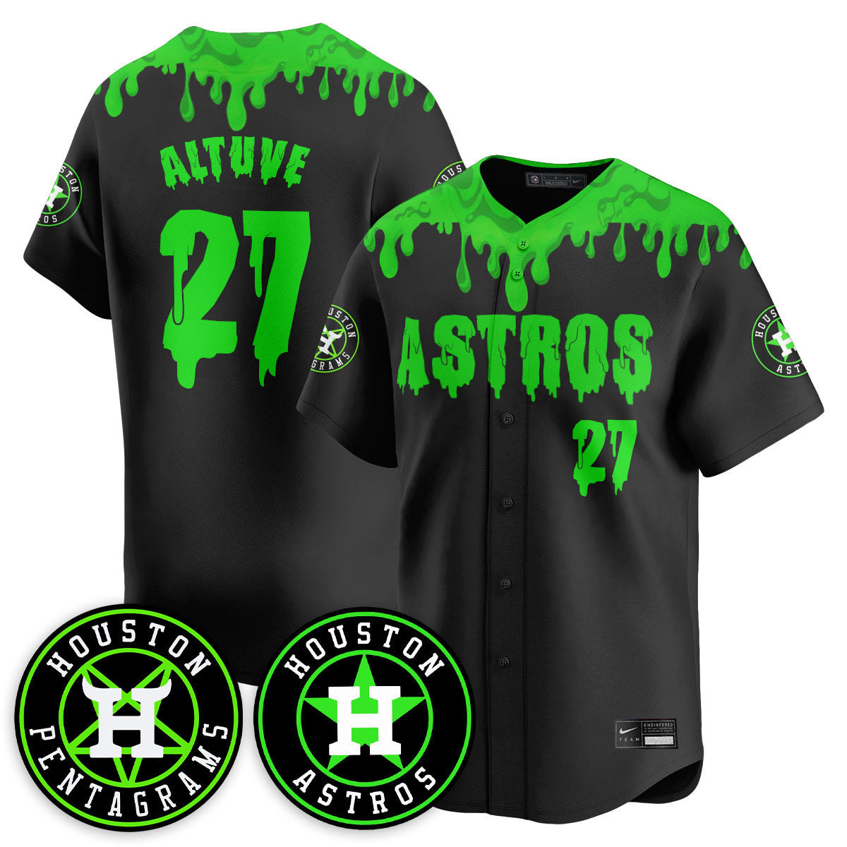 Men's Houston Astros "Slime Night Special" Jersey - Stitched