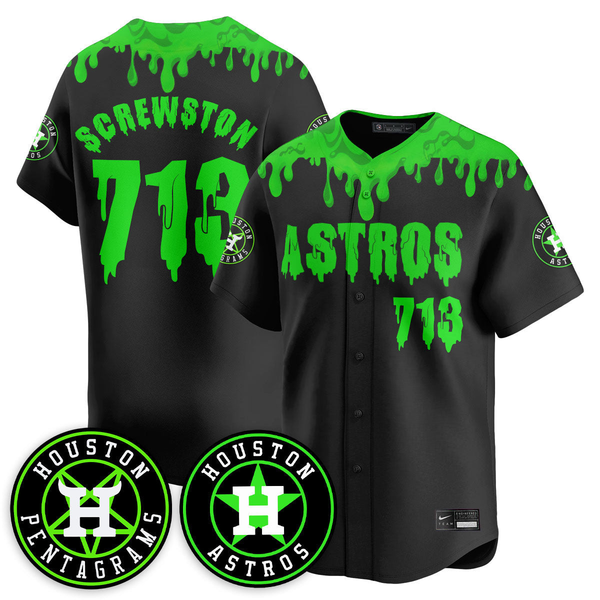 Men's Houston Astros "Slime Night Special" Jersey - Stitched