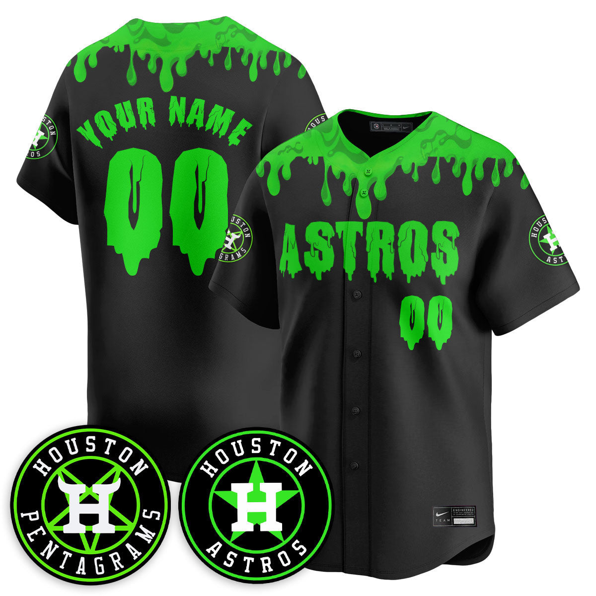 Men's Houston Astros "Slime Night Special" Jersey - Stitched