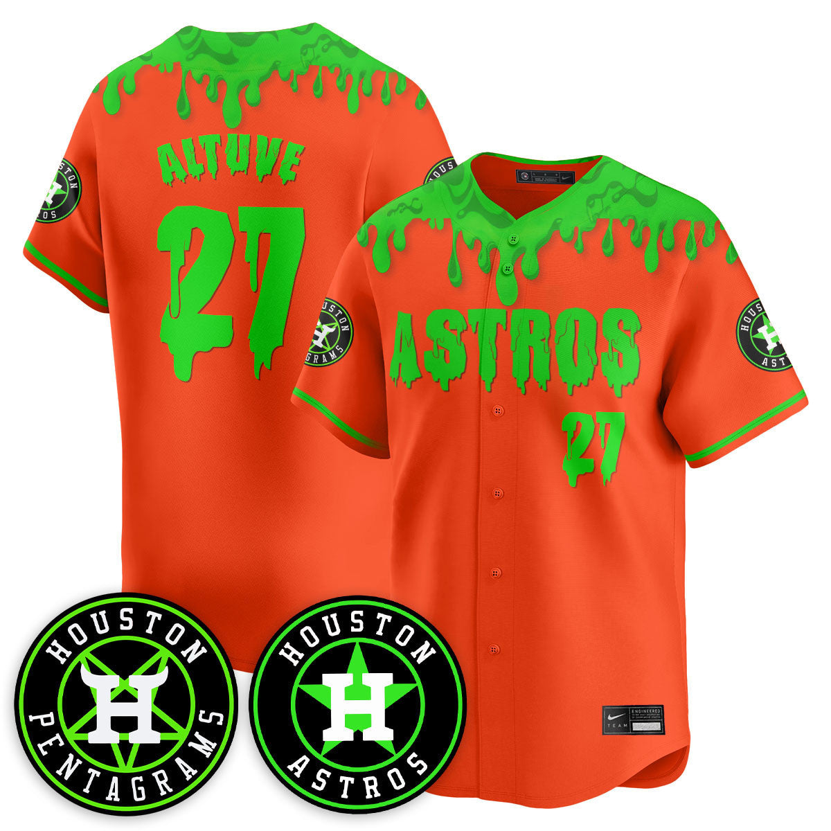 Men's Houston Astros "Slime Night Special" Jersey - Stitched