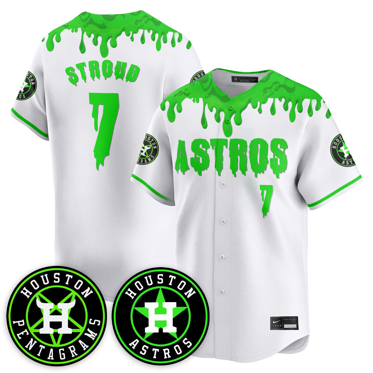 Men's Houston Astros "Slime Night Special" Jersey - Stitched