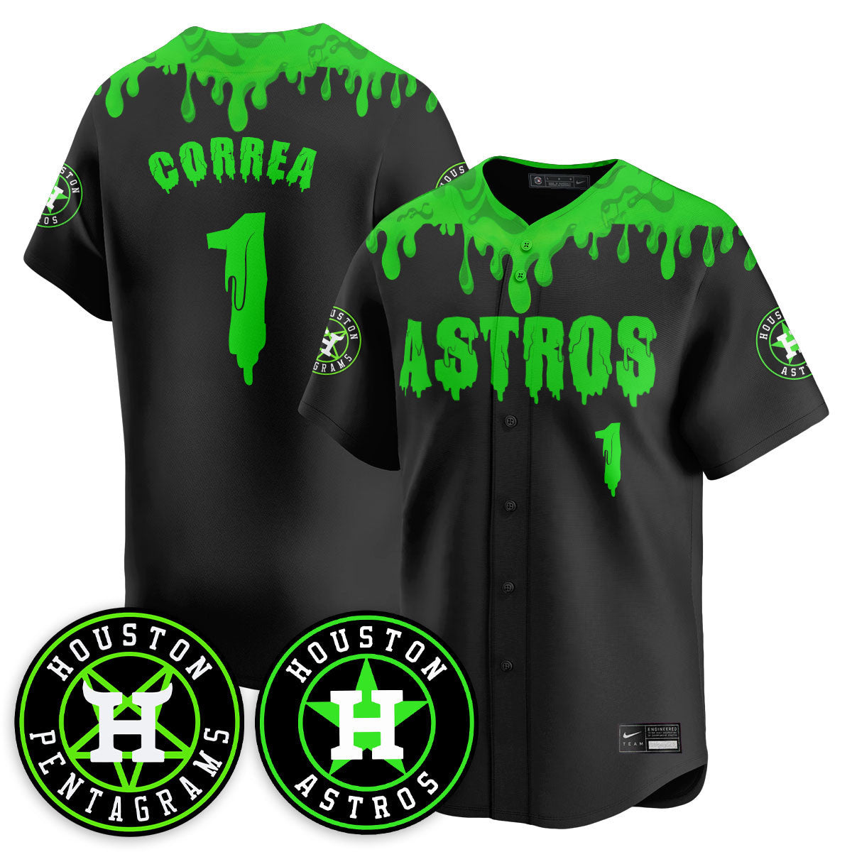 Men's Houston Astros "Slime Night Special" Jersey - Stitched