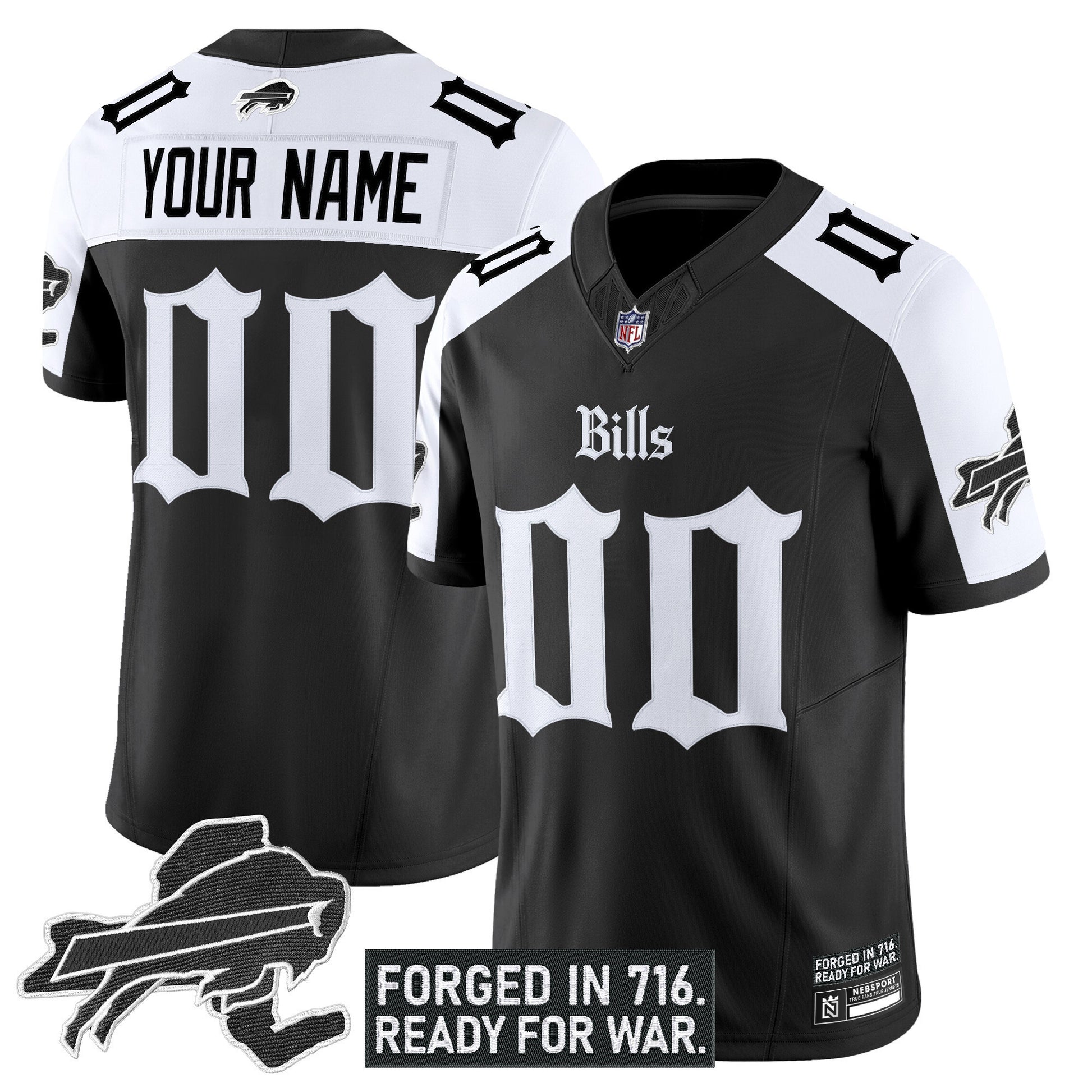 Buffalo Bills 'Gothic Cold Front Edition' Vapor Limited Custom Jersey - All Stitched