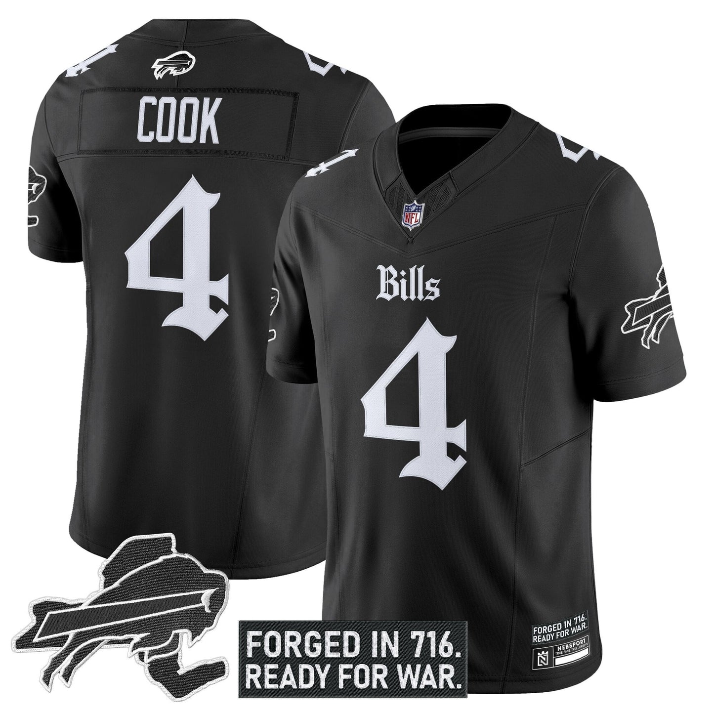 Men's Buffalo Bills 'Gothic Cold Front Edition' Vapor Limited Jersey - All Stitched