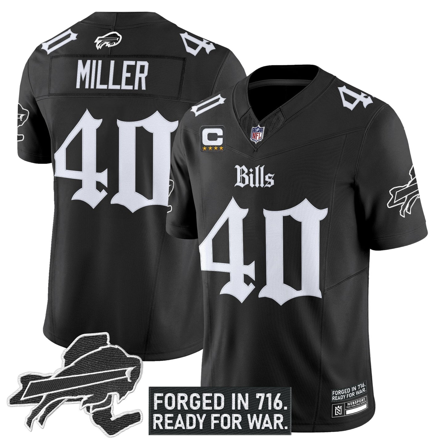 Men's Buffalo Bills 'Gothic Cold Front Edition' Vapor Limited Jersey - All Stitched