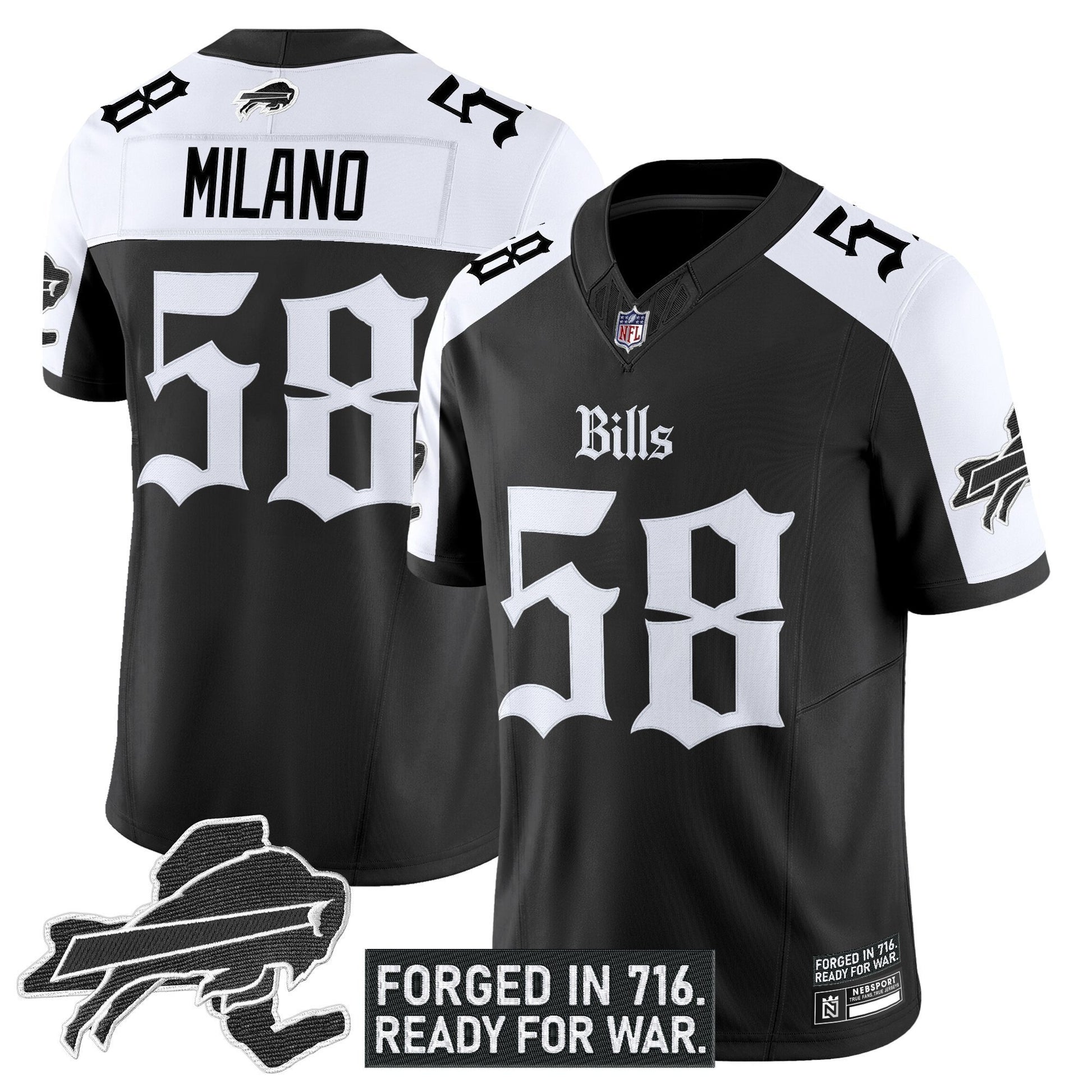 Men's Buffalo Bills 'Gothic Cold Front Edition' Vapor Limited Jersey - All Stitched