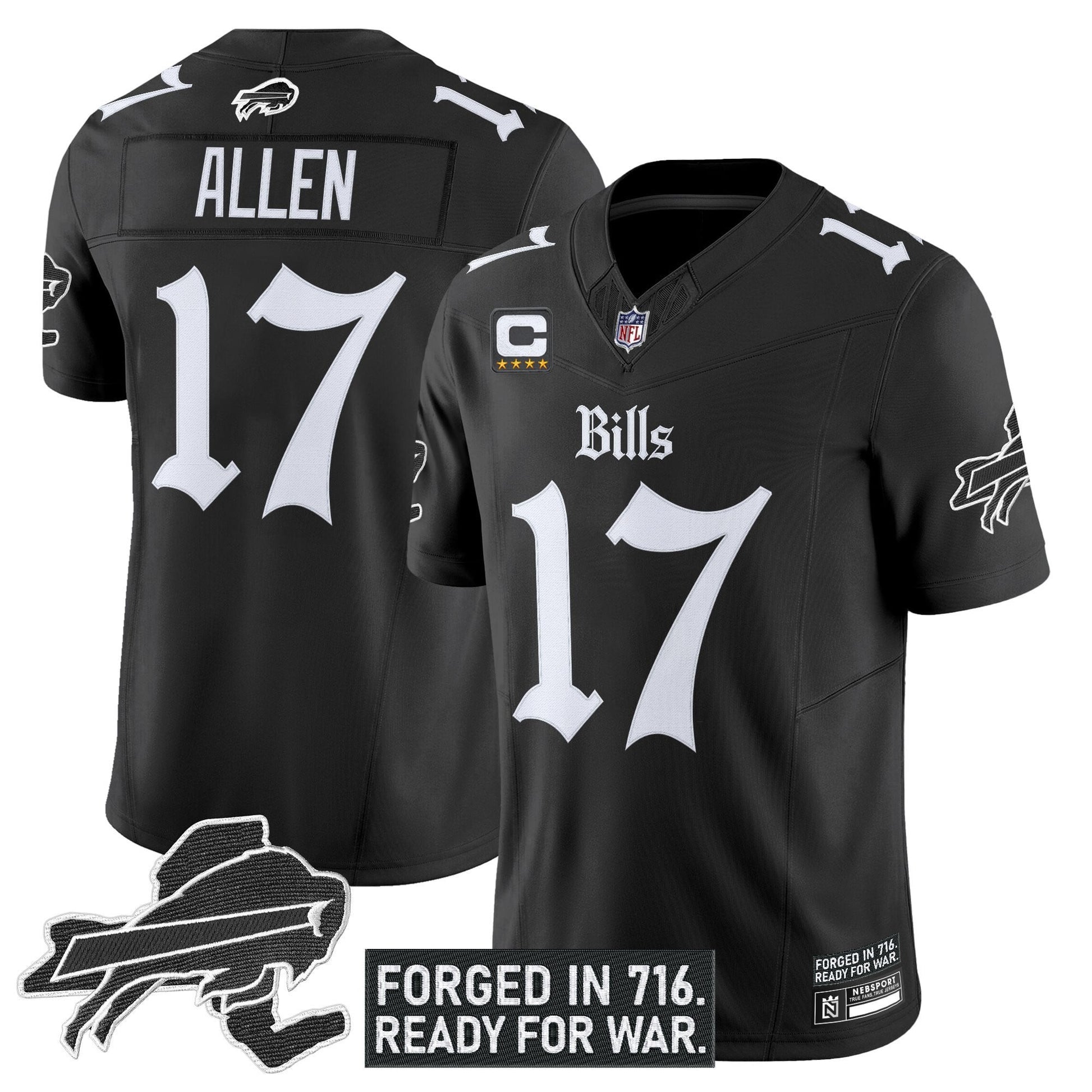 Men's Buffalo Bills 'Gothic Cold Front Edition' Vapor Limited Jersey - All Stitched