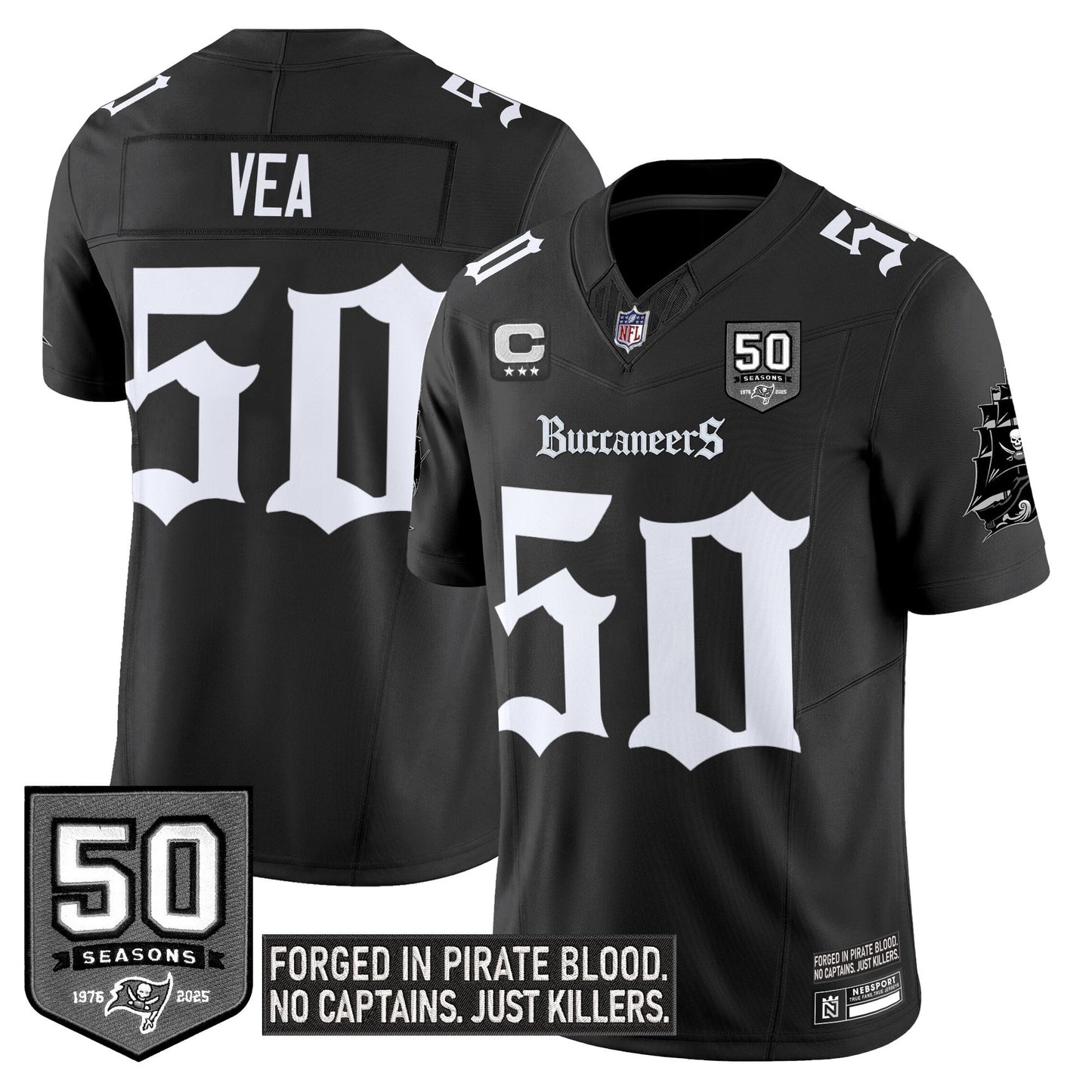 Men's Tampa Bay Buccaneers 'Gothic Pirate Shadows Edition' Limited Jersey - All Stitched