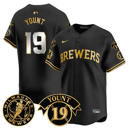 Men's Milwaukee Brewers 2025 Limited Jersey - Robin Yount Patch - All Stitched