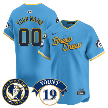 Men's Milwaukee Brewers 2025 Limited Jersey - Robin Yount Patch - All Stitched