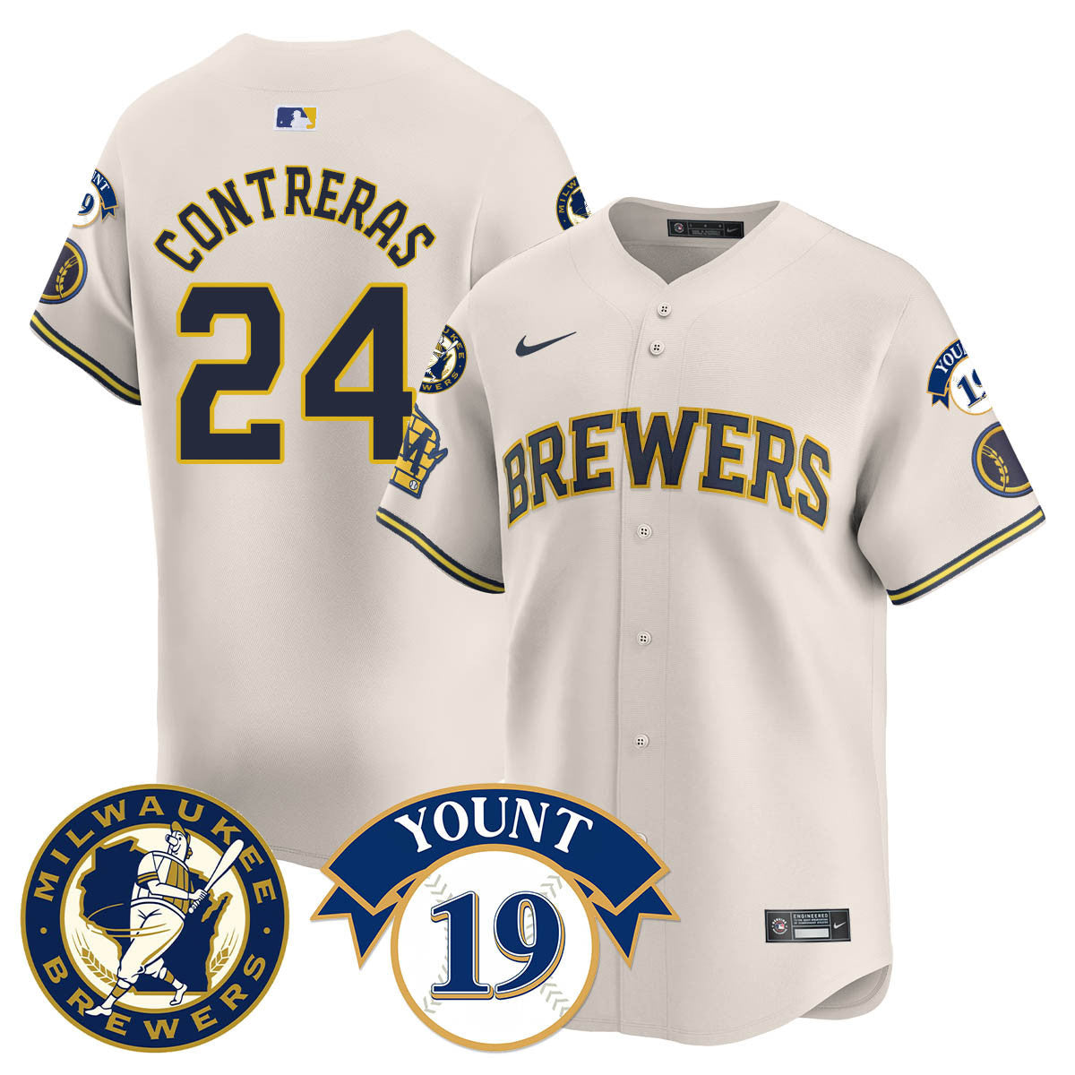 Men's Milwaukee Brewers 2025 Limited Jersey - Robin Yount Patch - All Stitched
