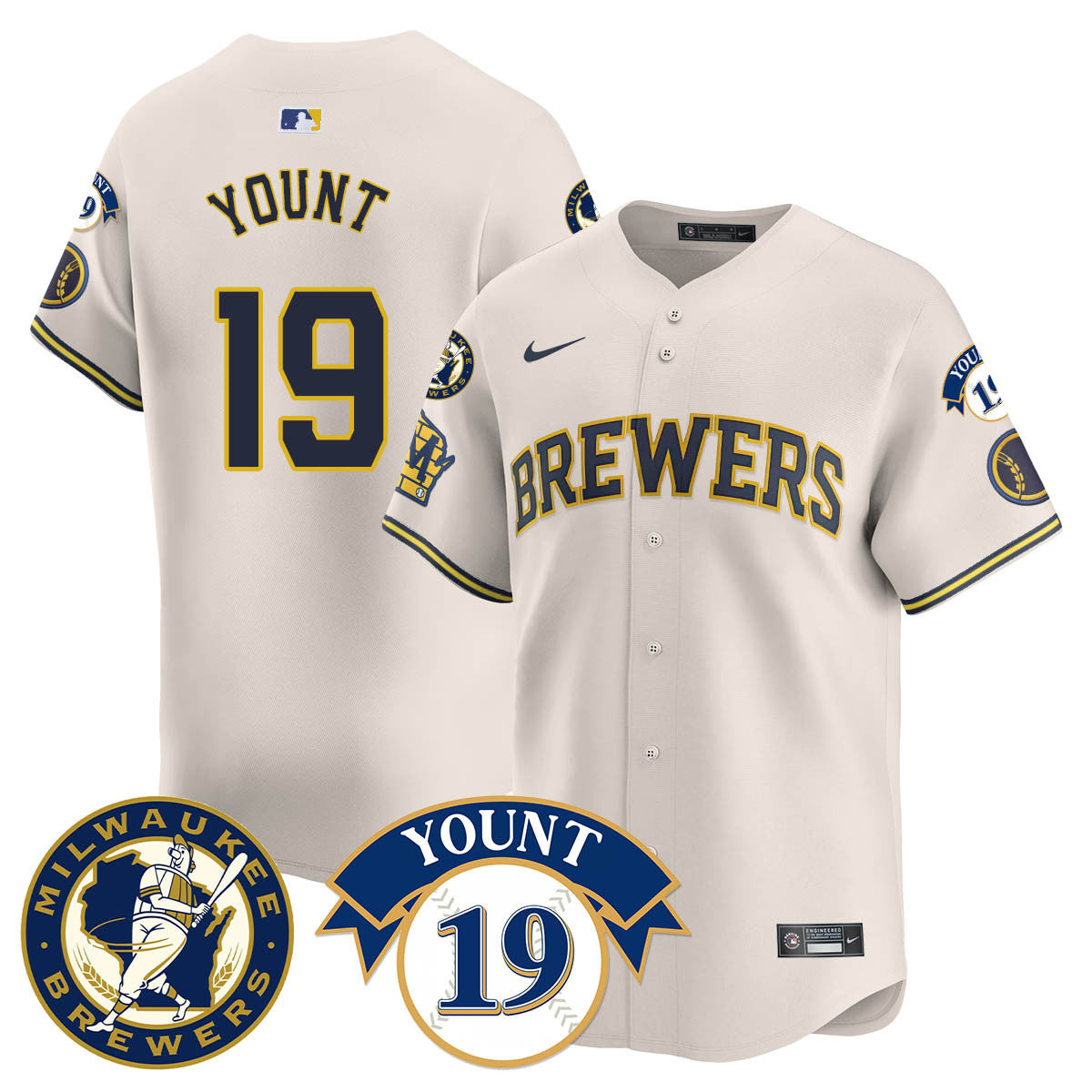 Men's Milwaukee Brewers 2025 Limited Jersey - Robin Yount Patch - All Stitched