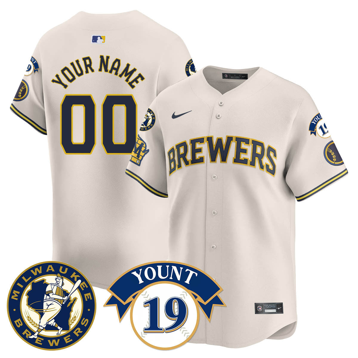 Men's Milwaukee Brewers 2025 Limited Jersey - Robin Yount Patch - All Stitched