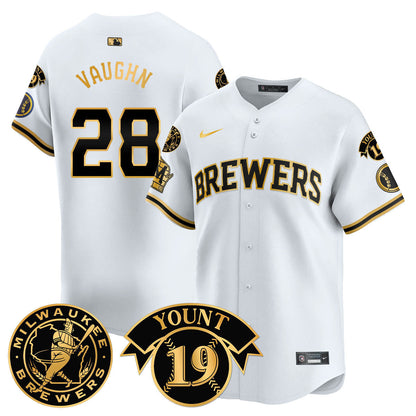 Men's Milwaukee Brewers 2025 Limited Jersey - Robin Yount Patch - All Stitched