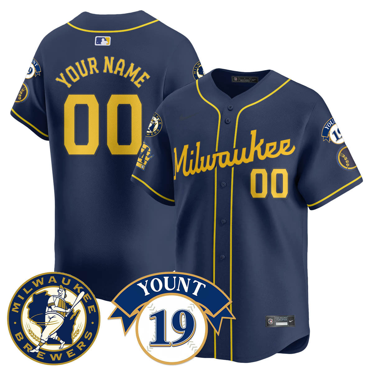 Milwaukee Brewers 2025 Limited Custom Jersey - Robin Yount Patch - All Stitched