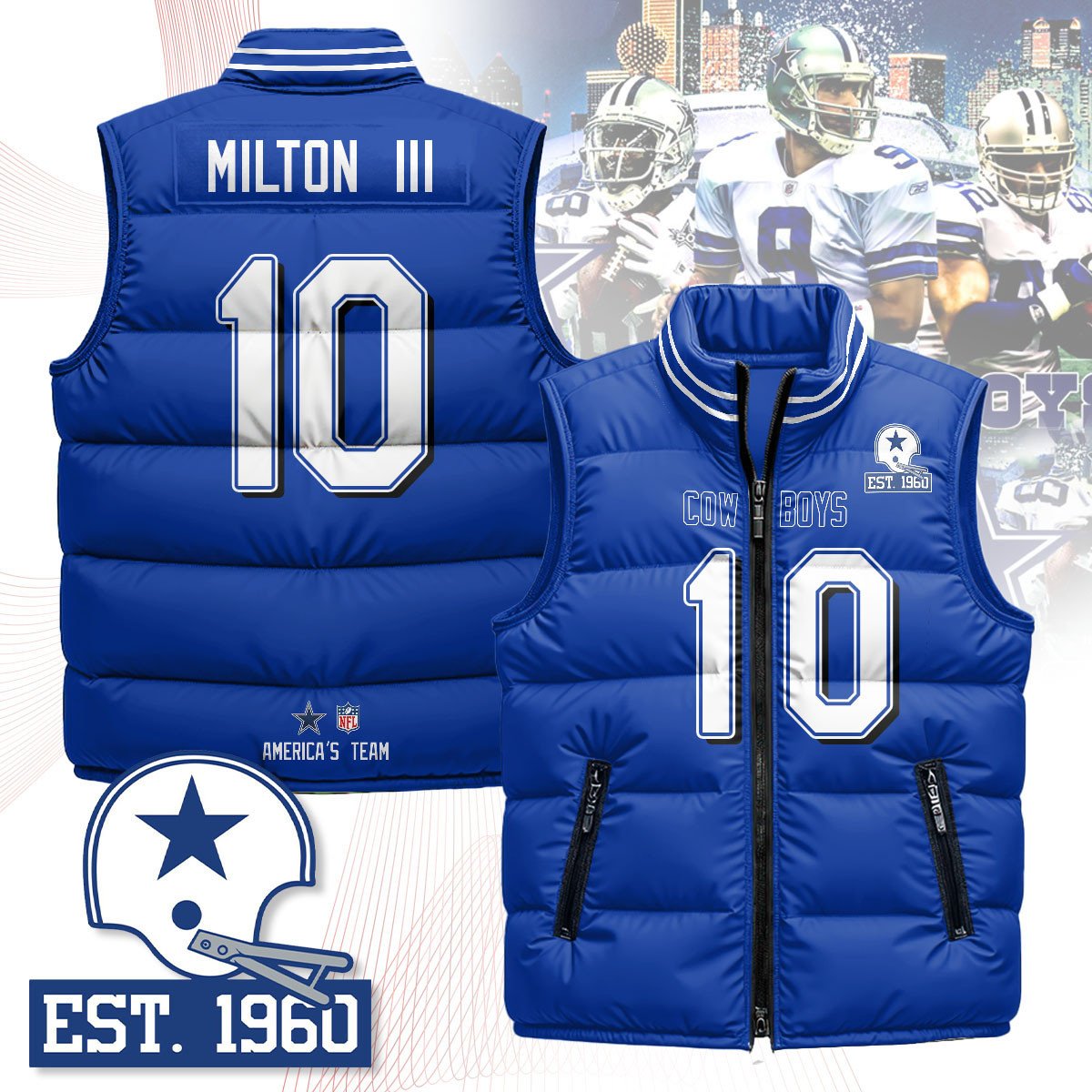 Dallas Cowboys Unisex Puffer Vest