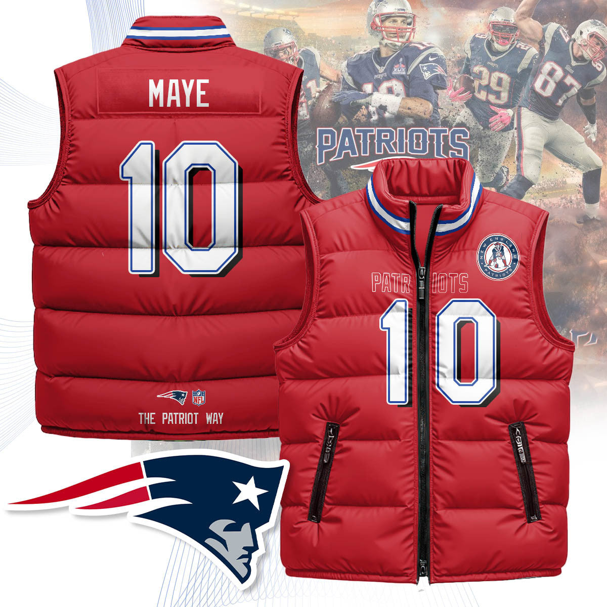 New England Patriots Unisex Puffer Vest