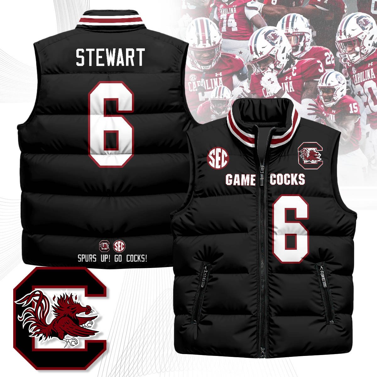 South Carolina Gamecocks Unisex Puffer Vest