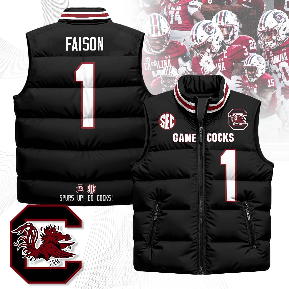 South Carolina Gamecocks Unisex Puffer Vest