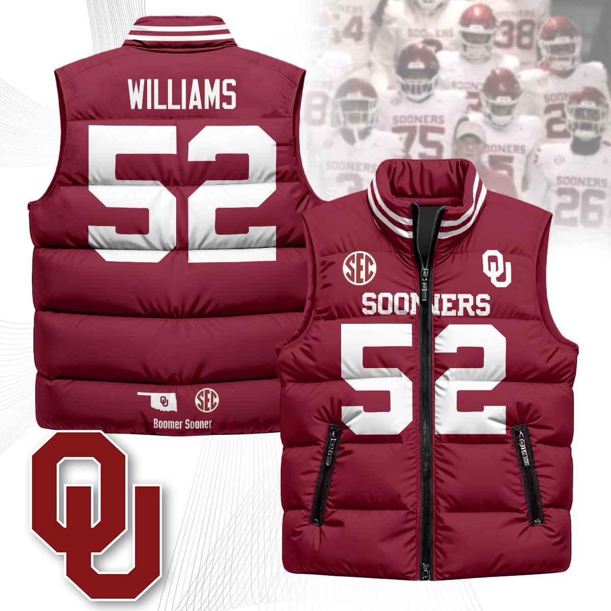 OU Unisex Puffer Vest