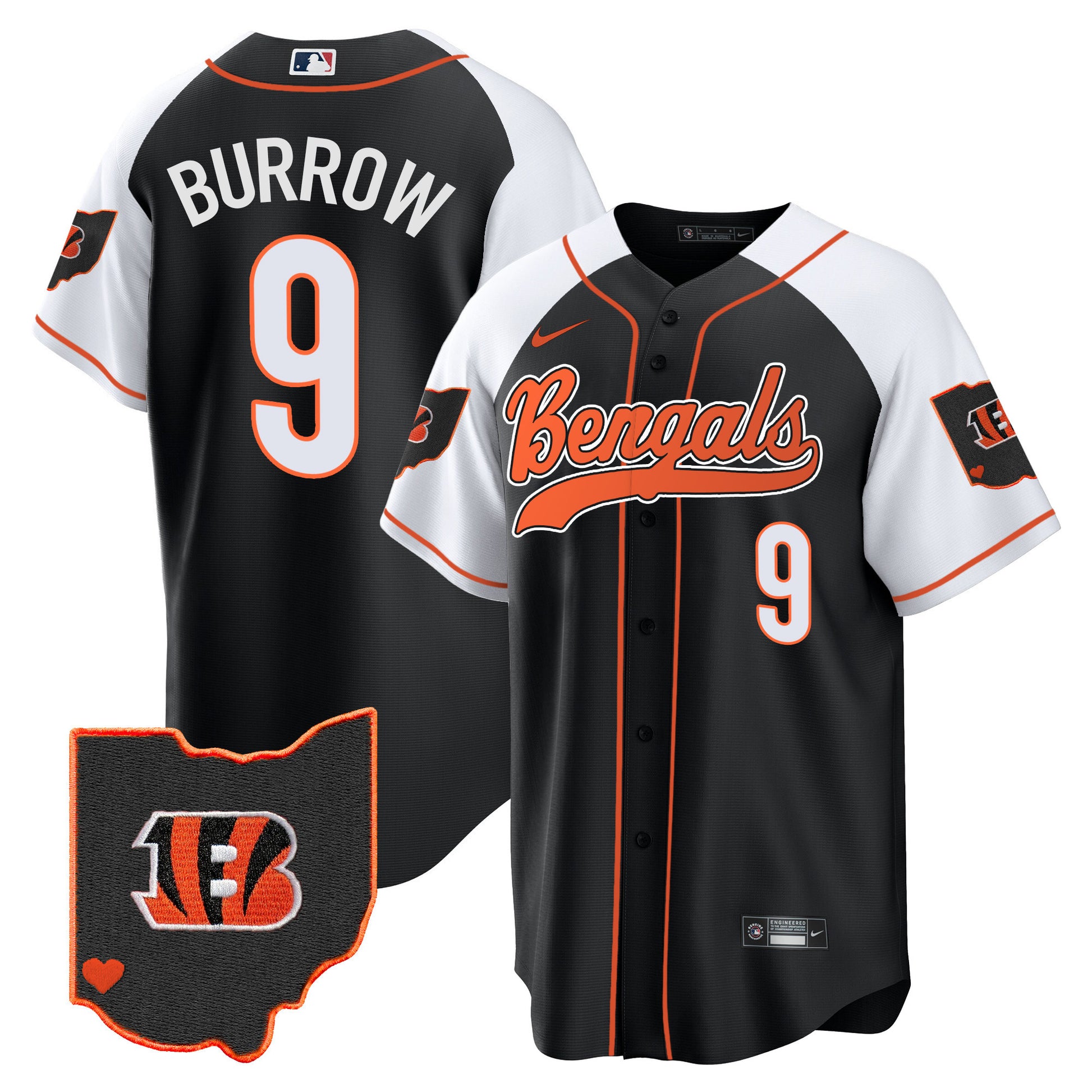 Men's Bengals Ohio Patch Baseball Jersey - All Stitched