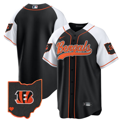 Men's Bengals Ohio Patch Baseball Jersey - All Stitched
