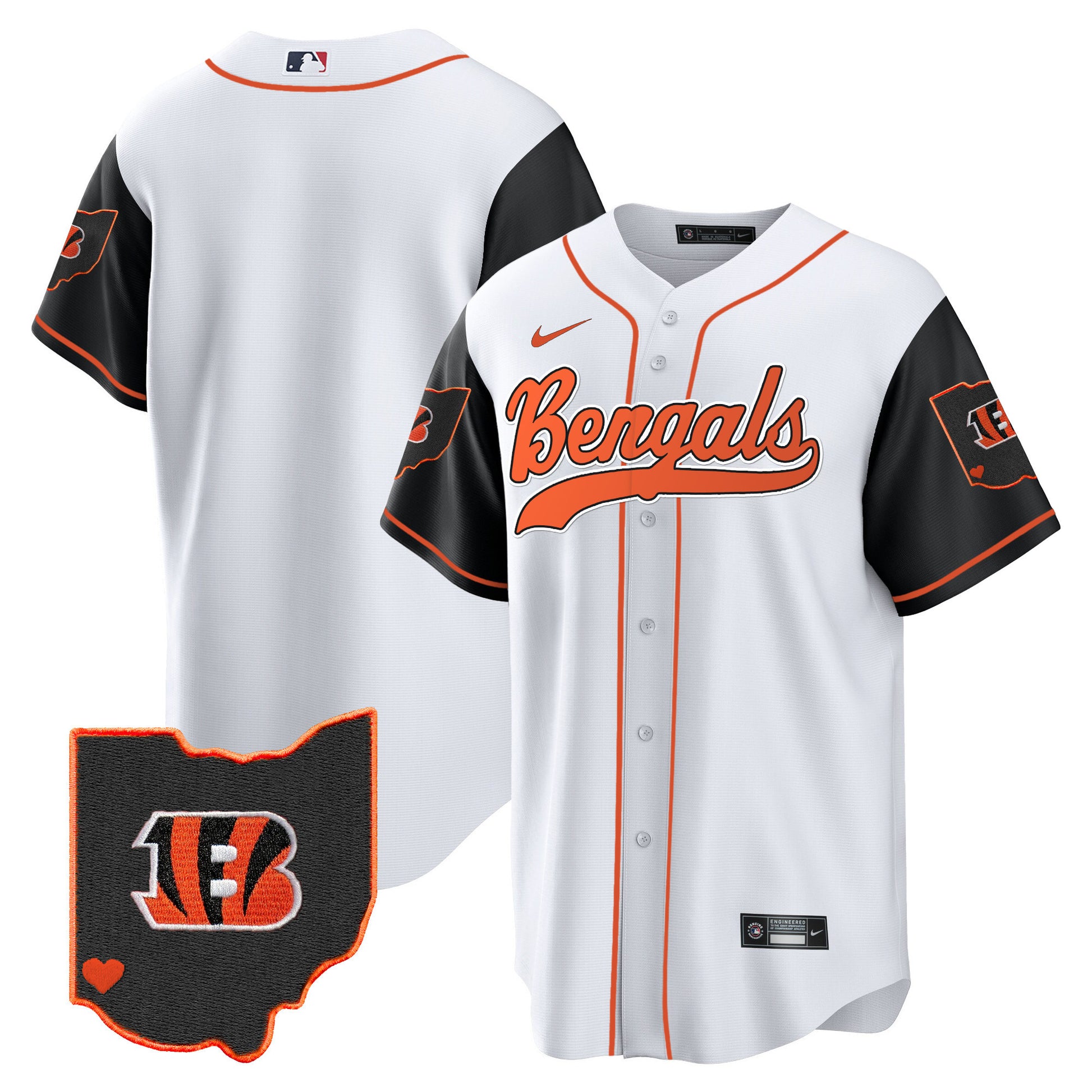 Men's Bengals Ohio Patch Baseball Jersey - All Stitched