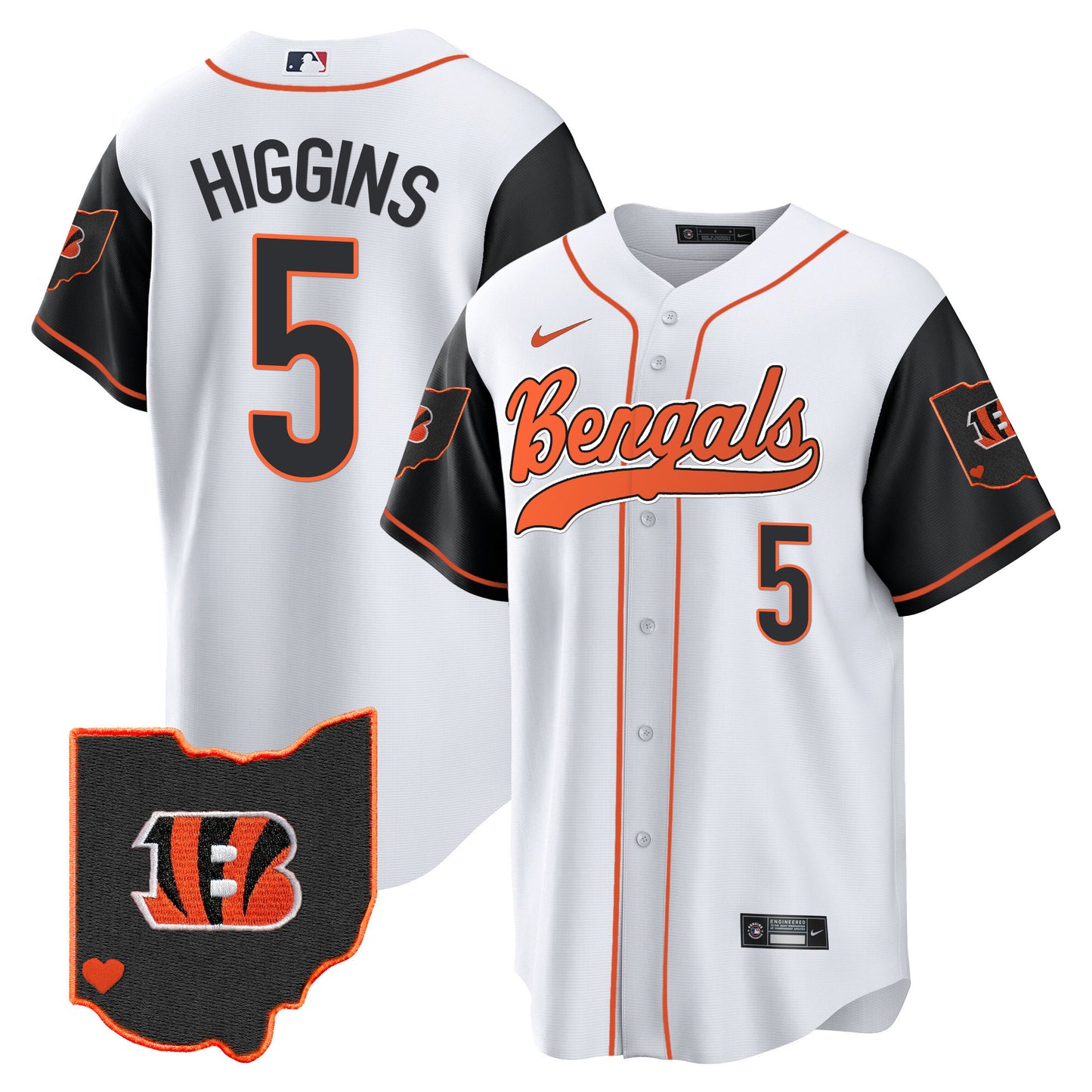 Men's Bengals Ohio Patch Baseball Jersey - All Stitched