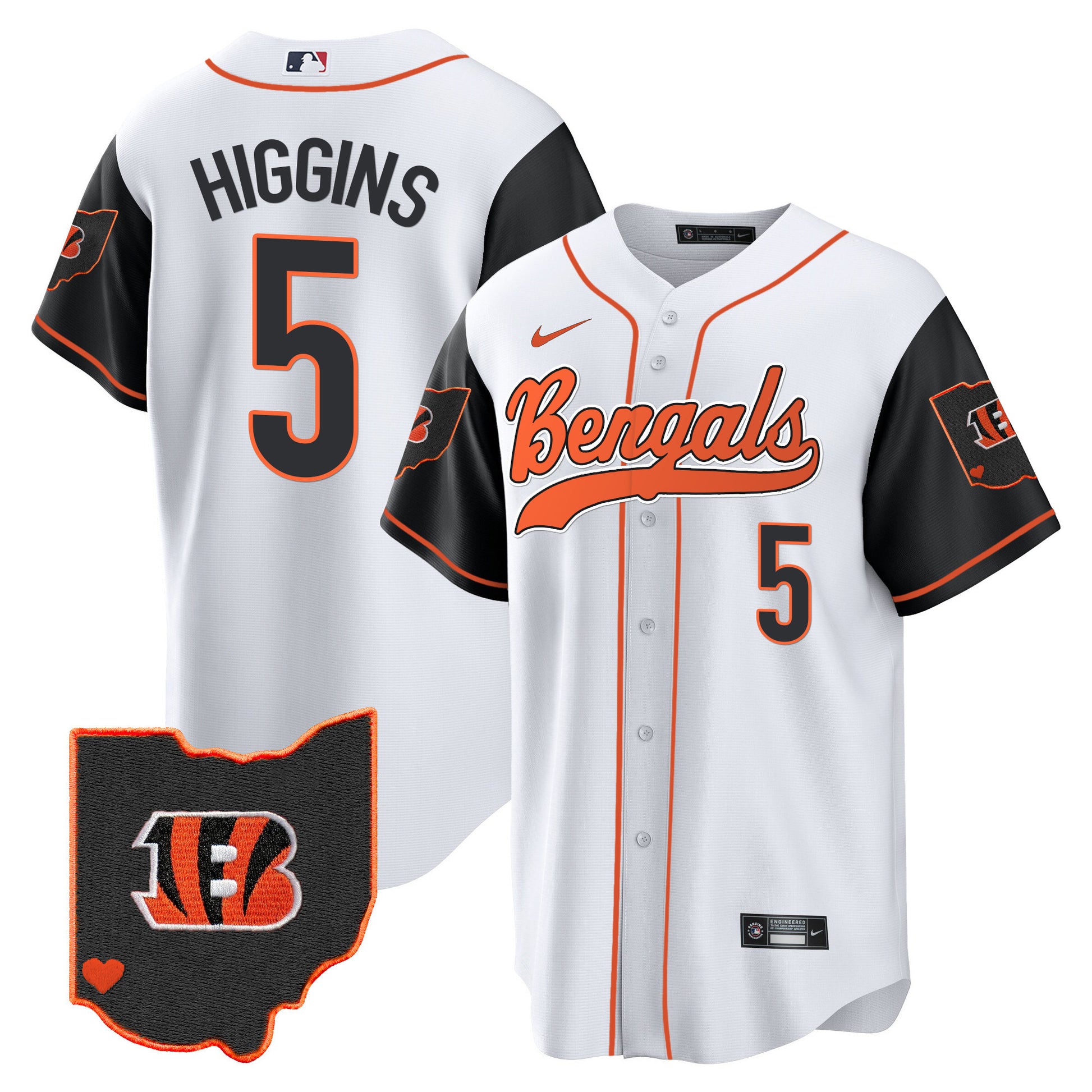 Men's Bengals Ohio Patch Baseball Jersey - All Stitched