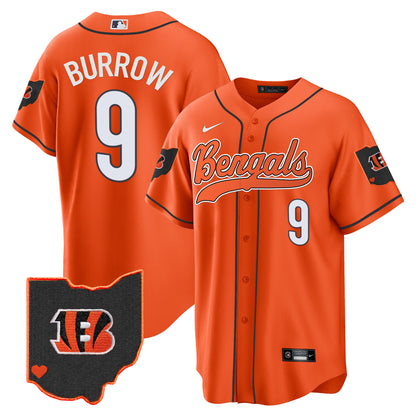 Men's Bengals Ohio Patch Baseball Jersey - All Stitched
