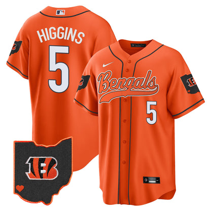 Men's Bengals Ohio Patch Baseball Jersey - All Stitched