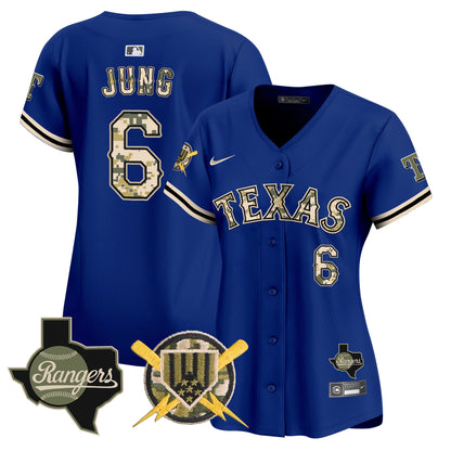 Women's Texas Rangers Armed Forces Day Vapor Premier Limited Jersey - All Stitched