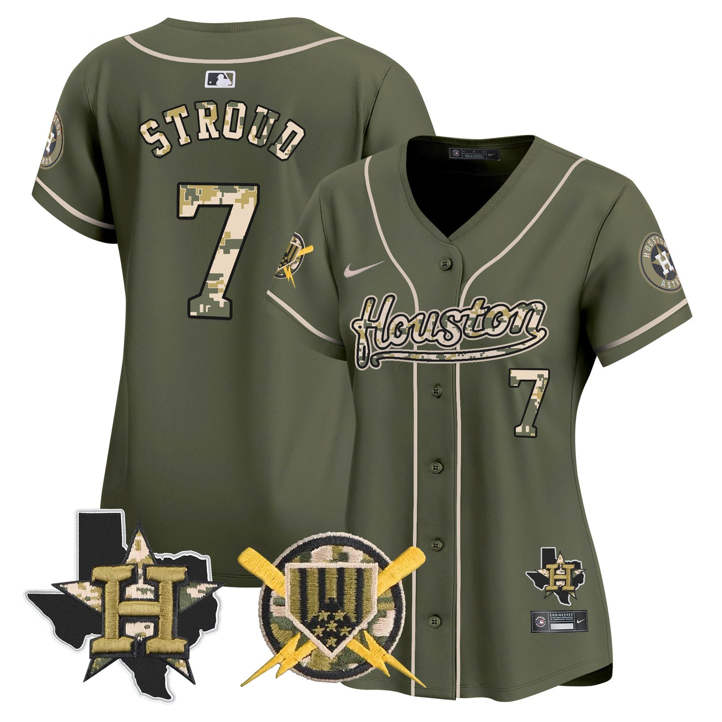 Women's Astros Armed Forces Day Vapor Premier Limited Jersey - All Stitched