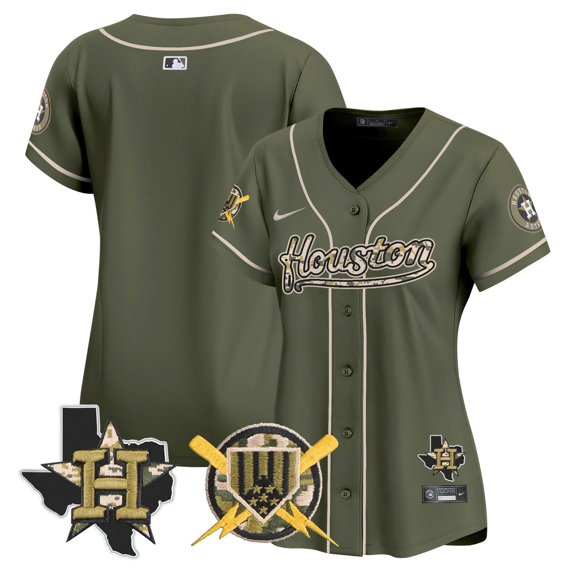 Women's Astros Armed Forces Day Vapor Premier Limited Jersey - All Stitched
