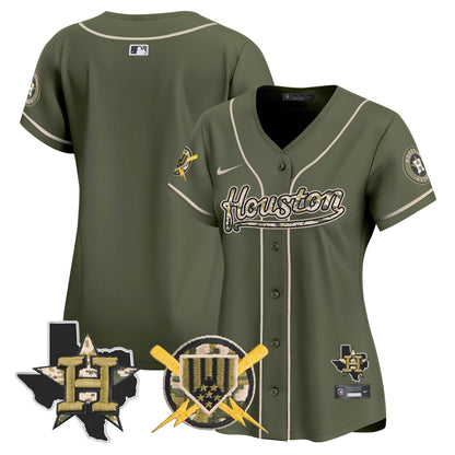 Women's Astros Armed Forces Day Vapor Premier Limited Jersey - All Stitched